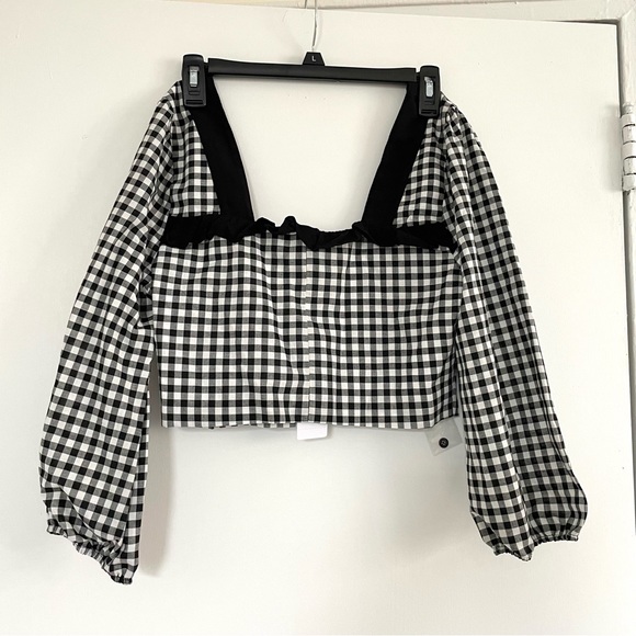 BCBGeneration Gingham Crop Top NWT - Picture 6 of 8